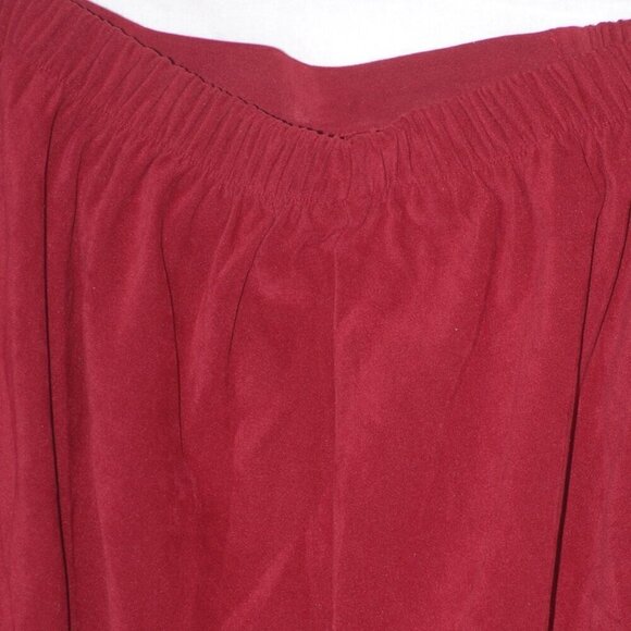 EUC Velvet-feel 2 pc Top & Bottom 18W Burgundy Floral Red Embroidery Tracksuit - Picture 8 of 8